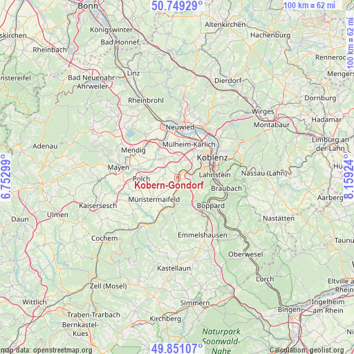 Kobern-Gondorf on map