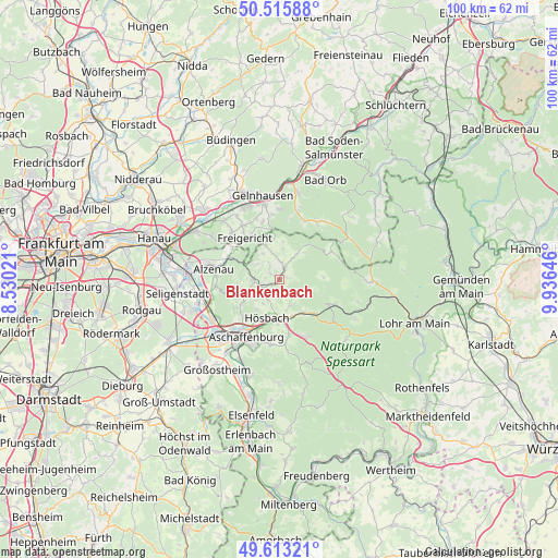 Blankenbach on map