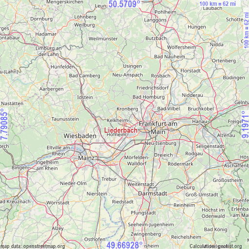 Liederbach on map
