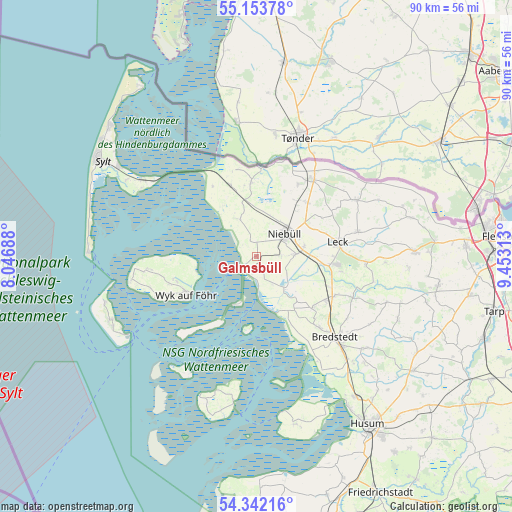 Galmsbüll on map