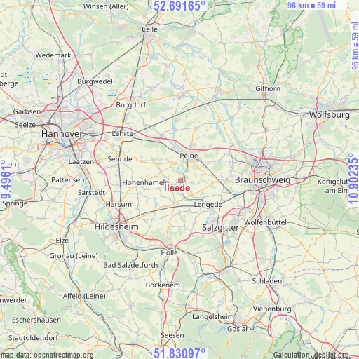 Ilsede on map