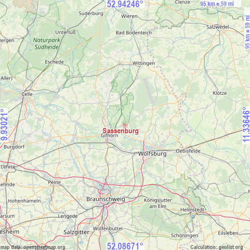 Sassenburg on map