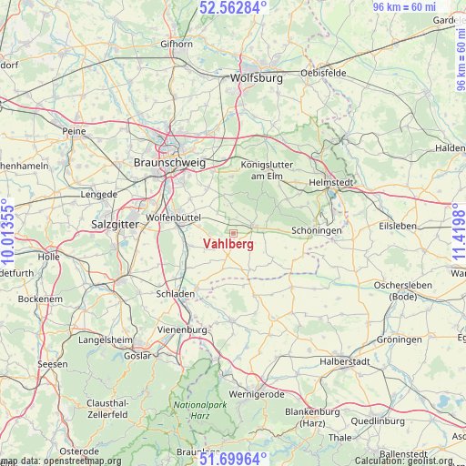 Vahlberg on map