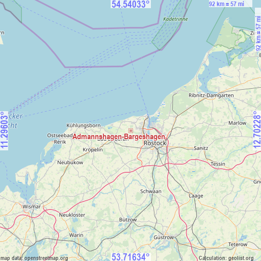 Admannshagen-Bargeshagen on map