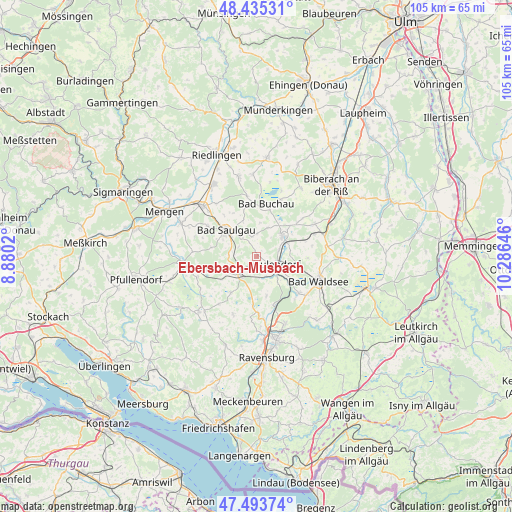 Ebersbach-Musbach on map