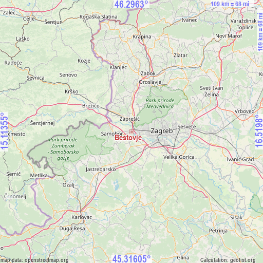 Bestovje on map