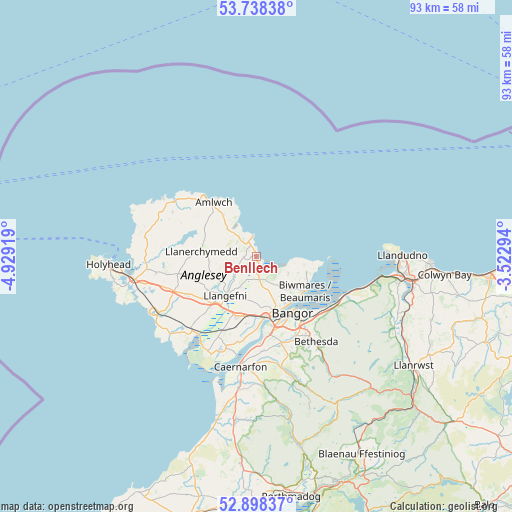 Benllech on map