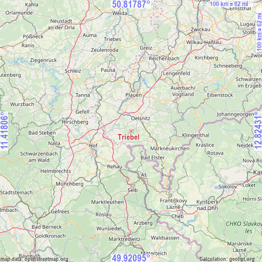 Triebel on map