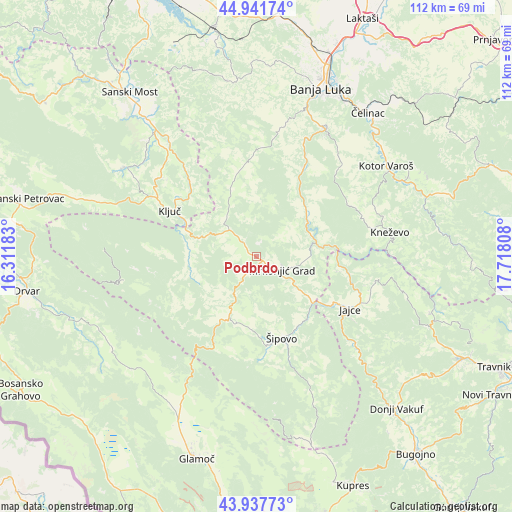 Podbrdo on map