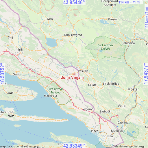 Donji Vinjani on map