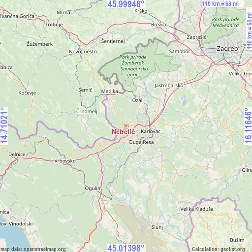 Netretić on map