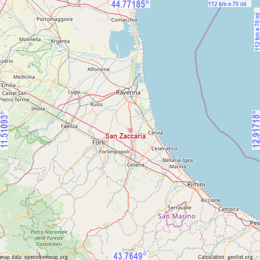 San Zaccaria on map