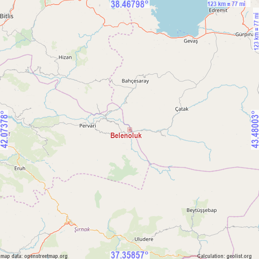 Belenoluk on map