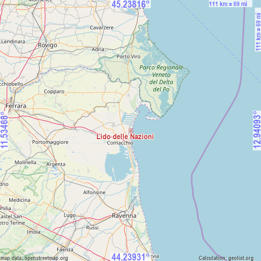 Lido delle Nazioni on map