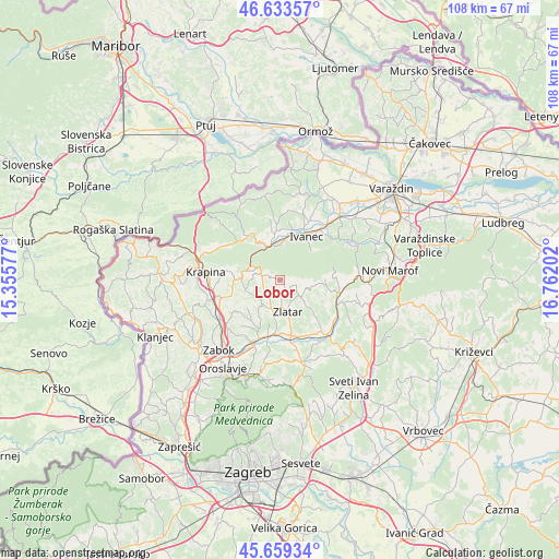 Lobor on map