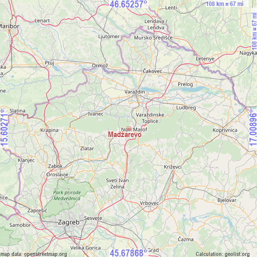 Madžarevo on map