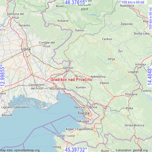 Gradišče nad Prvačino on map