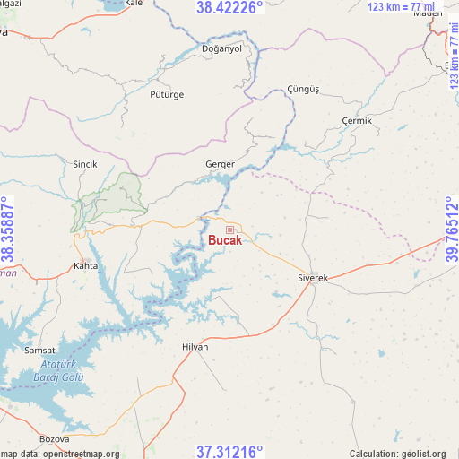 Bucak on map