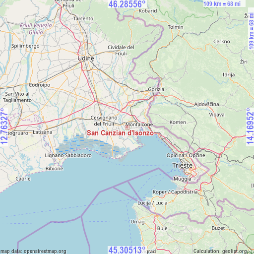 San Canzian d'Isonzo on map