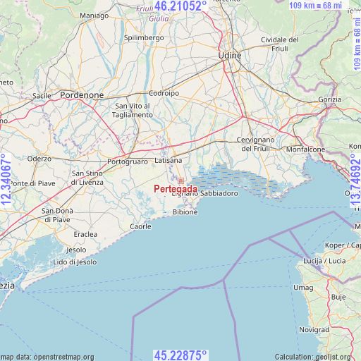 Pertegada on map