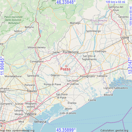 Pozzo on map