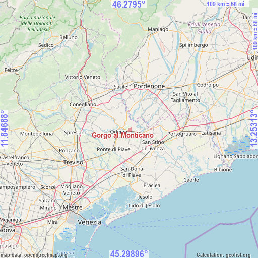 Gorgo al Monticano on map