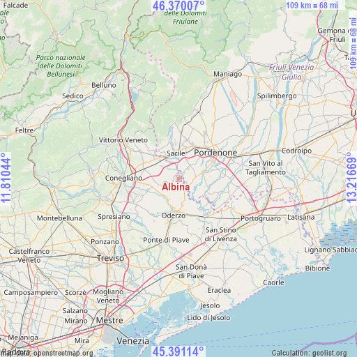 Albina on map