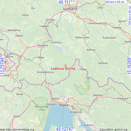 Leskova Dolina on map