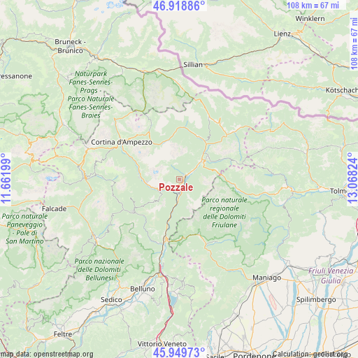 Pozzale on map