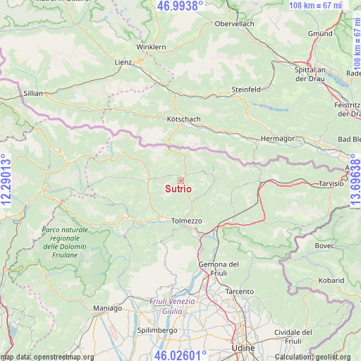 Sutrio on map