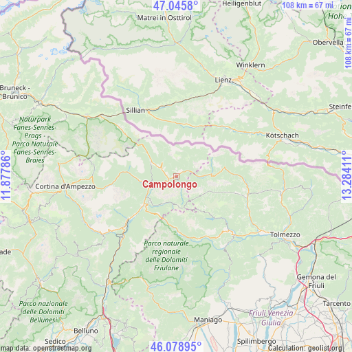 Campolongo on map