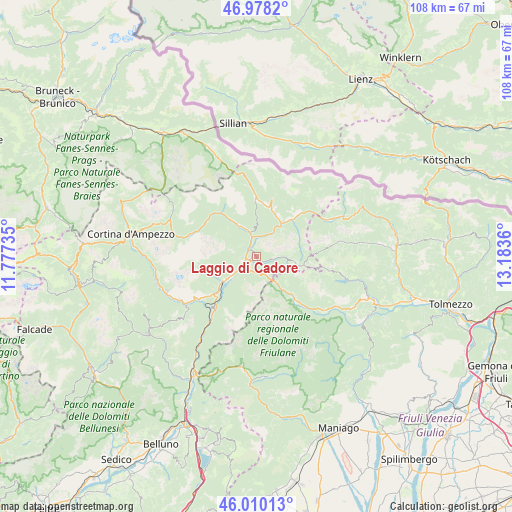 Laggio di Cadore on map