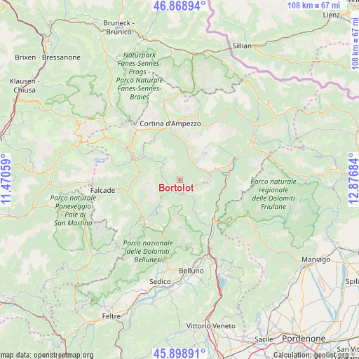 Bortolot on map