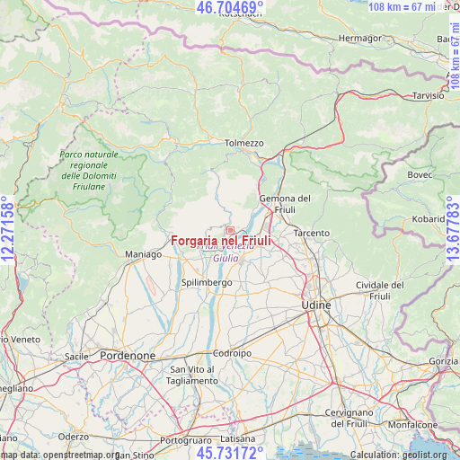 Forgaria nel Friuli on map