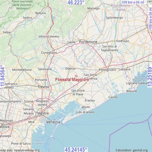 Fossalta Maggiore on map