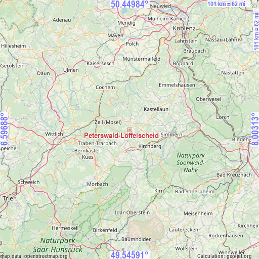 Peterswald-Löffelscheid on map