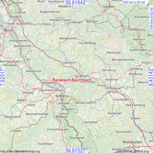 Ransbach-Baumbach on map