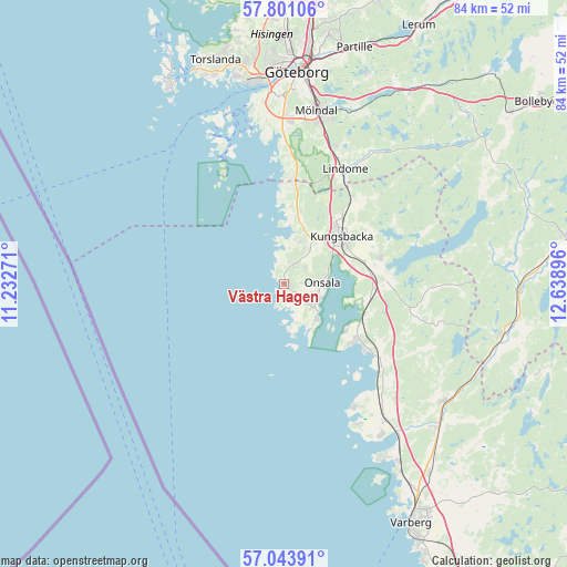 Västra Hagen on map