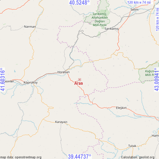 Aras on map