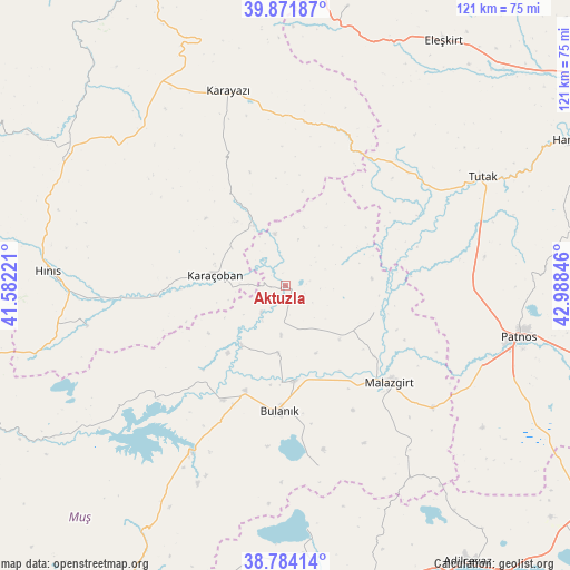 Aktuzla on map