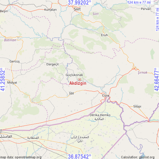 Akdizgin on map