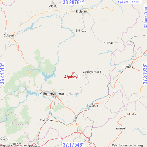 Ağabeyli on map