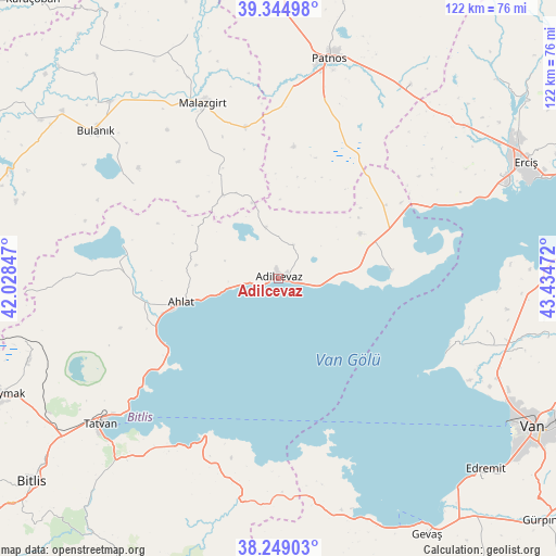 Adilcevaz on map