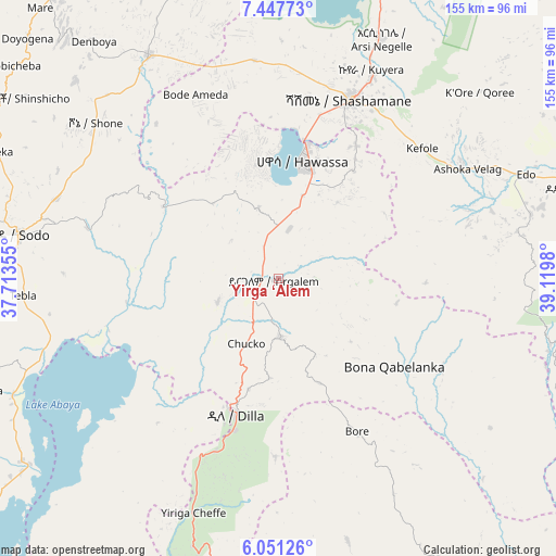 Yirga ‘Alem on map