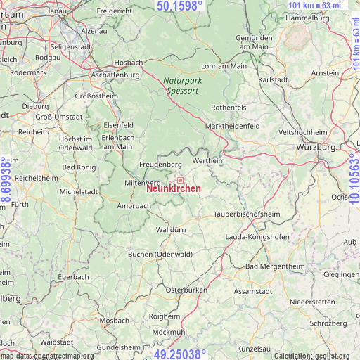 Neunkirchen on map