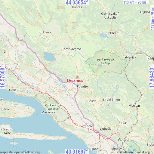 Drežnica on map