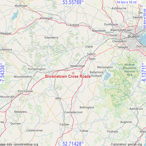 Brownstown Cross Roads on map