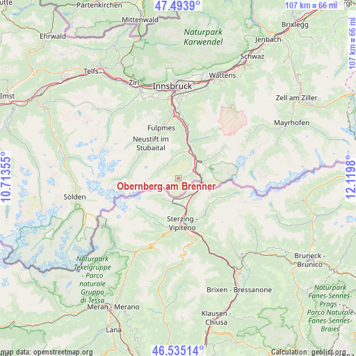 Obernberg am Brenner on map