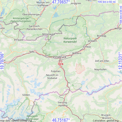 Igls on map