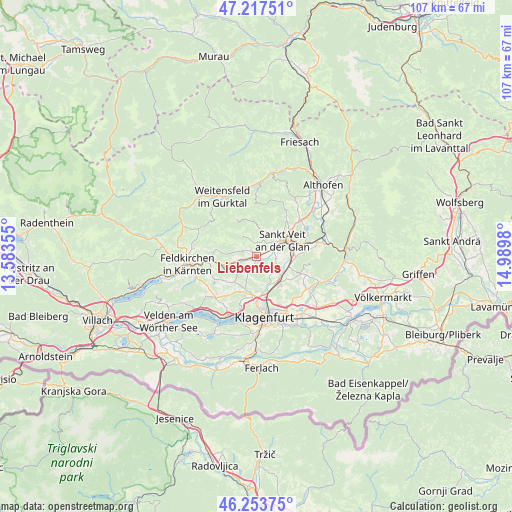 Liebenfels on map